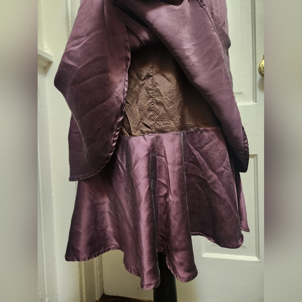 ayc By Joshua Faulk 100% Silk Purple Tiered Skirt Sz 6 EUC - Picture 4 of 13